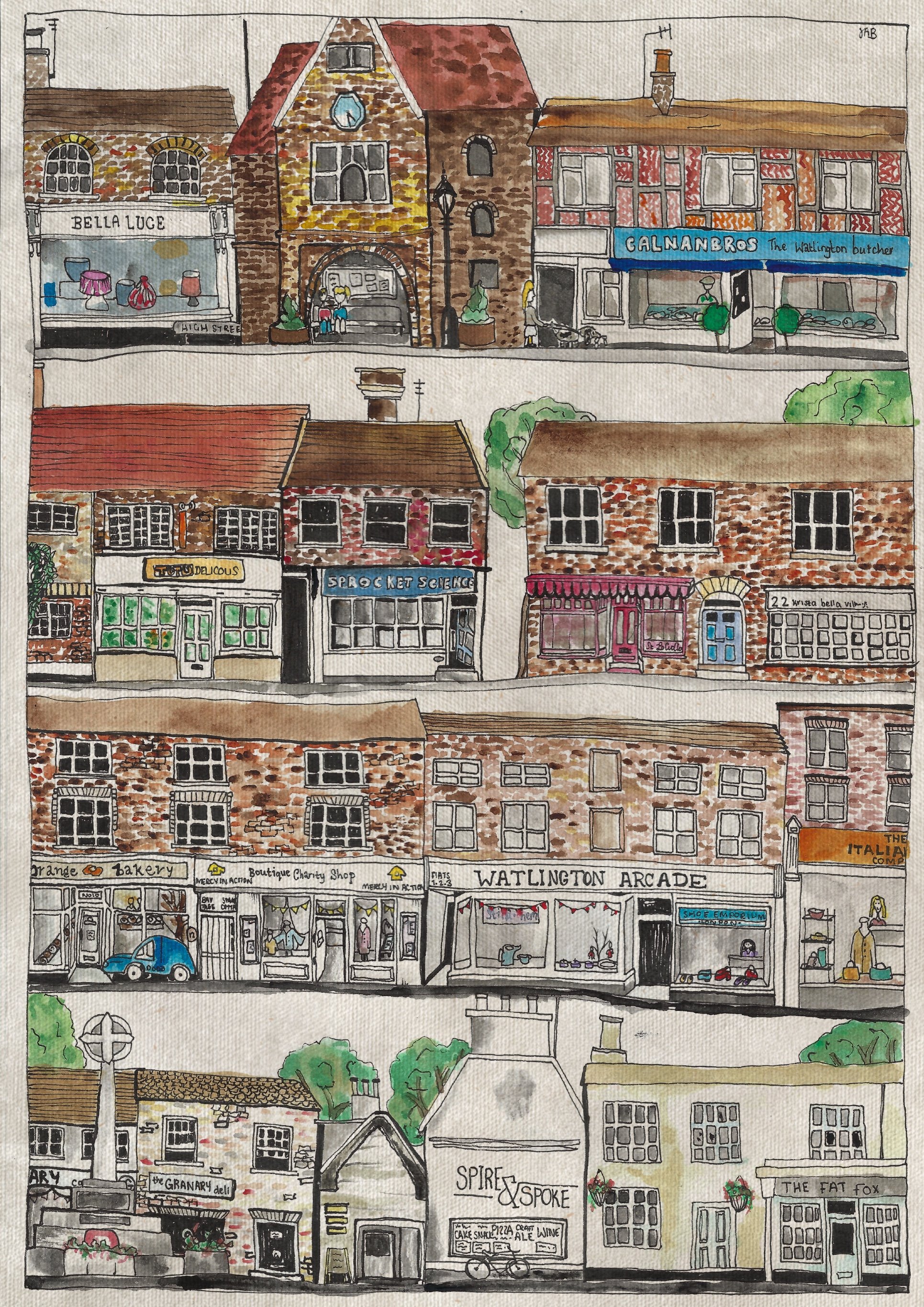 Watlington town greeting card