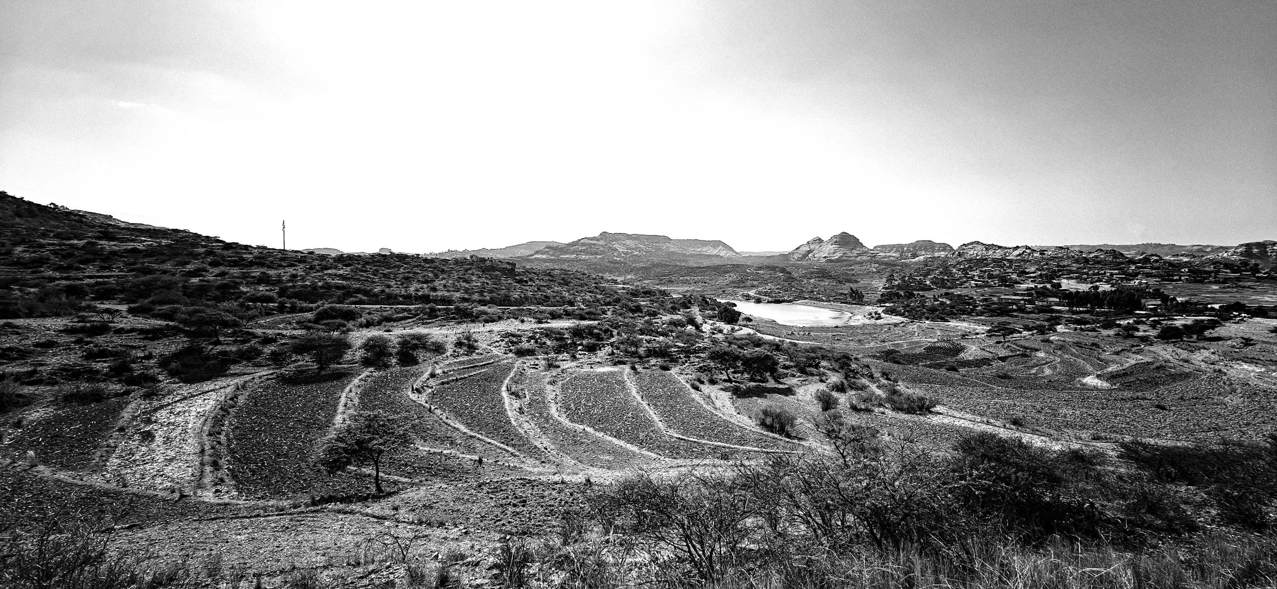 Terraced fields to retain rainwater