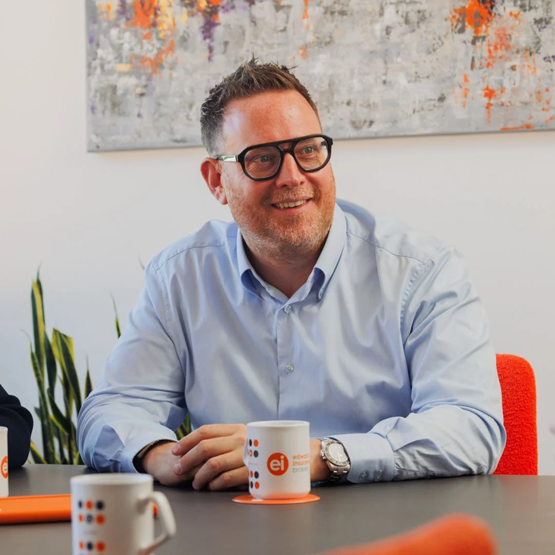 Chris Edwards during a meeting at his family owned business
