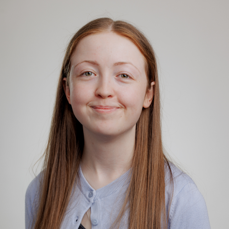 Chloe Jeyes looking at camera