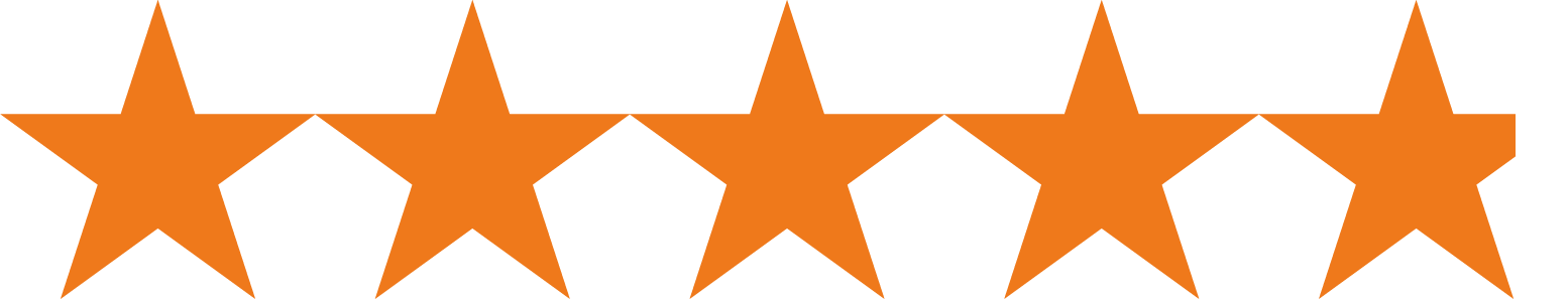 4.9/5 stars in orange