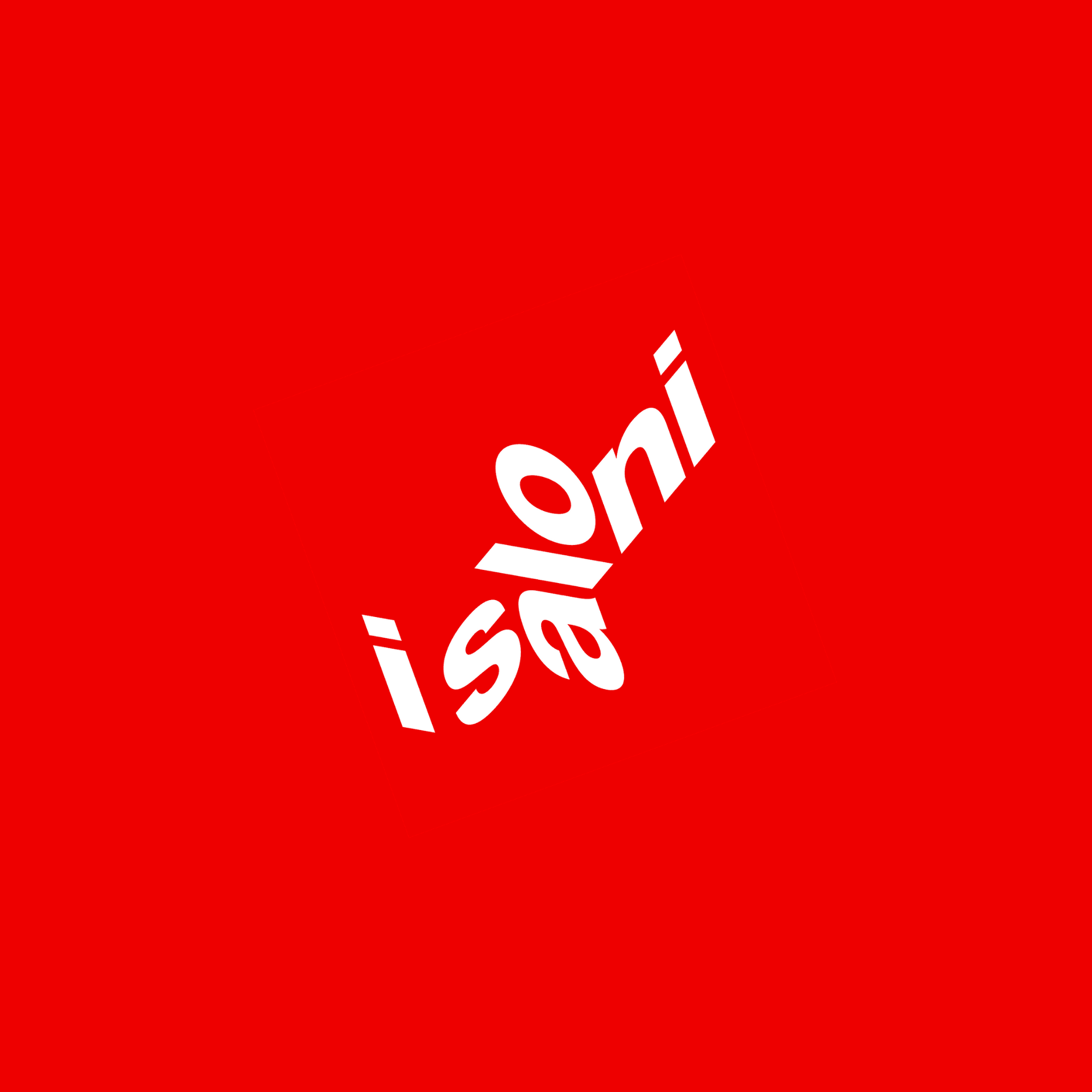 Red background with white distorted text that says 'isolation'.