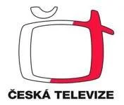 Logo of Czech Television with stylized red and black TV screen and crescent moon, and text 'Česká televize' below.