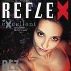 Close-up of a woman's face with dark hair and makeup, on a background with the text 'REVEALX' in white and red.