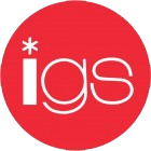 Red background with white lowercase 'igs' logo and small white asterisk above the 'i'.