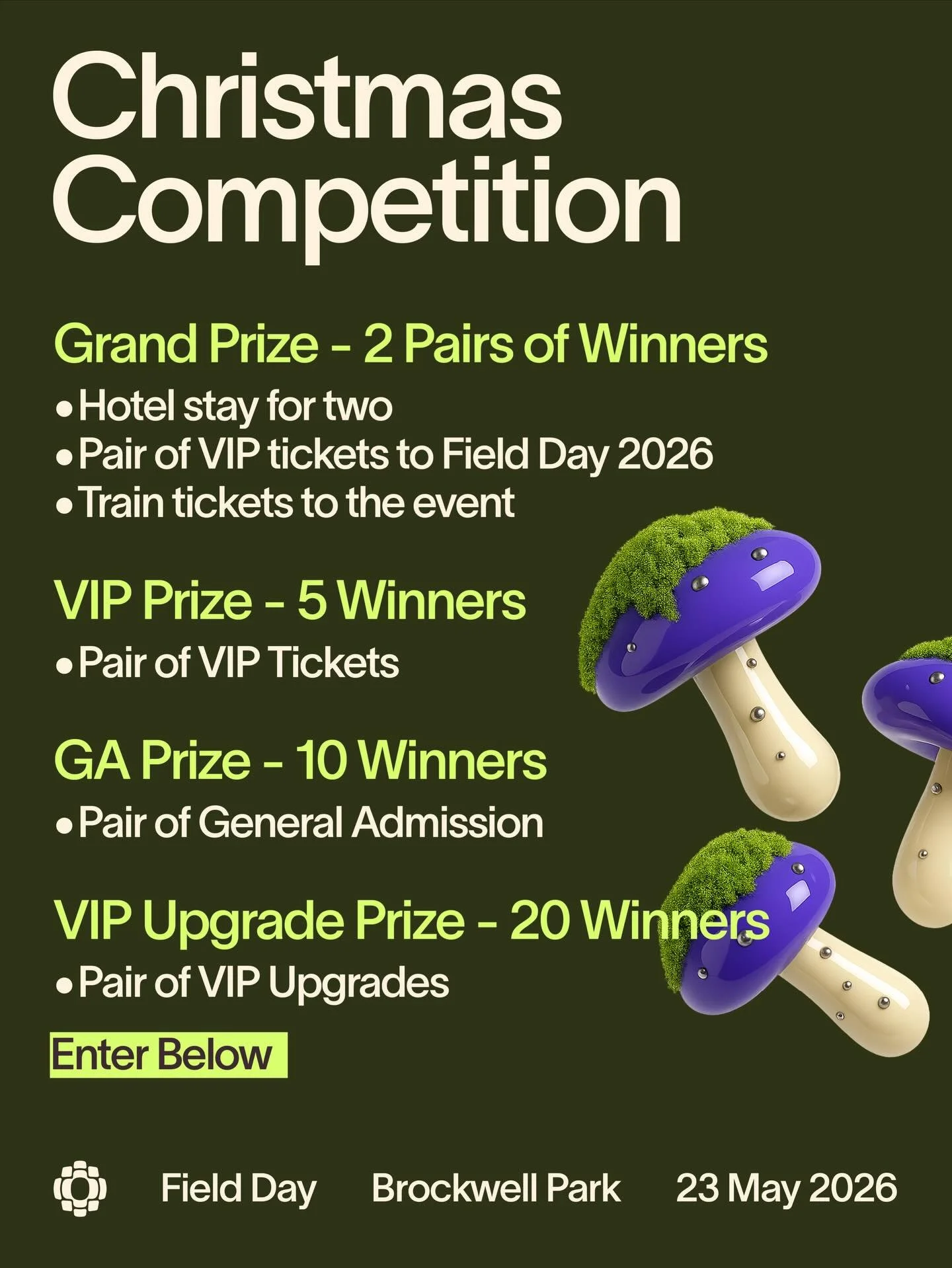 Final reminder: Christmas comp closes tomorrow

Enter before it&rsquo;s too late to secure some sweet prizes.

Already got tickets? We got you, we&rsquo;ll refund you if you win.

Link in bio.