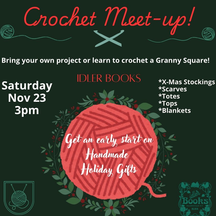 Today! Crochet meet-up and wine tasting @ripandwolf