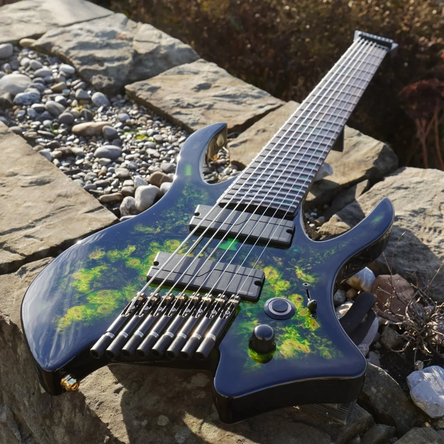 This epic guitar will go to @ivan.ferrus of @perennialisolation 
Can't wait to hear the brutal tunes that will come out of it. 
Specs:
- 8-String Alchemist 
- 25.5-27in scale
- Swamp Ash body with Buckeye Burl top
- Wenge and Maple neck with Ebony fr