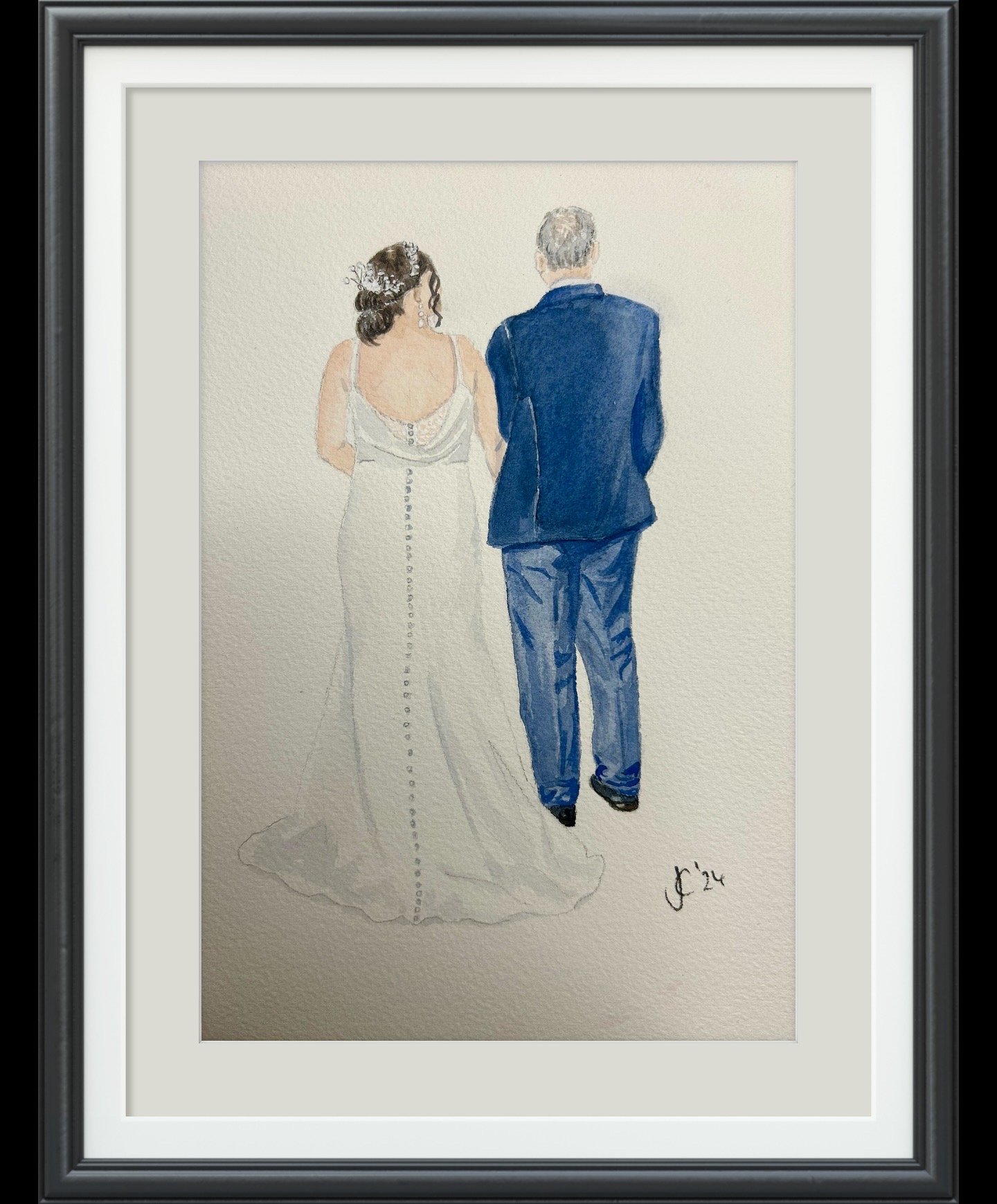 bride and groom gift, wedding art, wedding illustration, wedding portrait, gifts for them, anniversary, couples illustration, watercolour bespoke art
