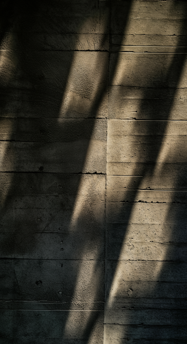 Varjokuvia betoniseinässä.