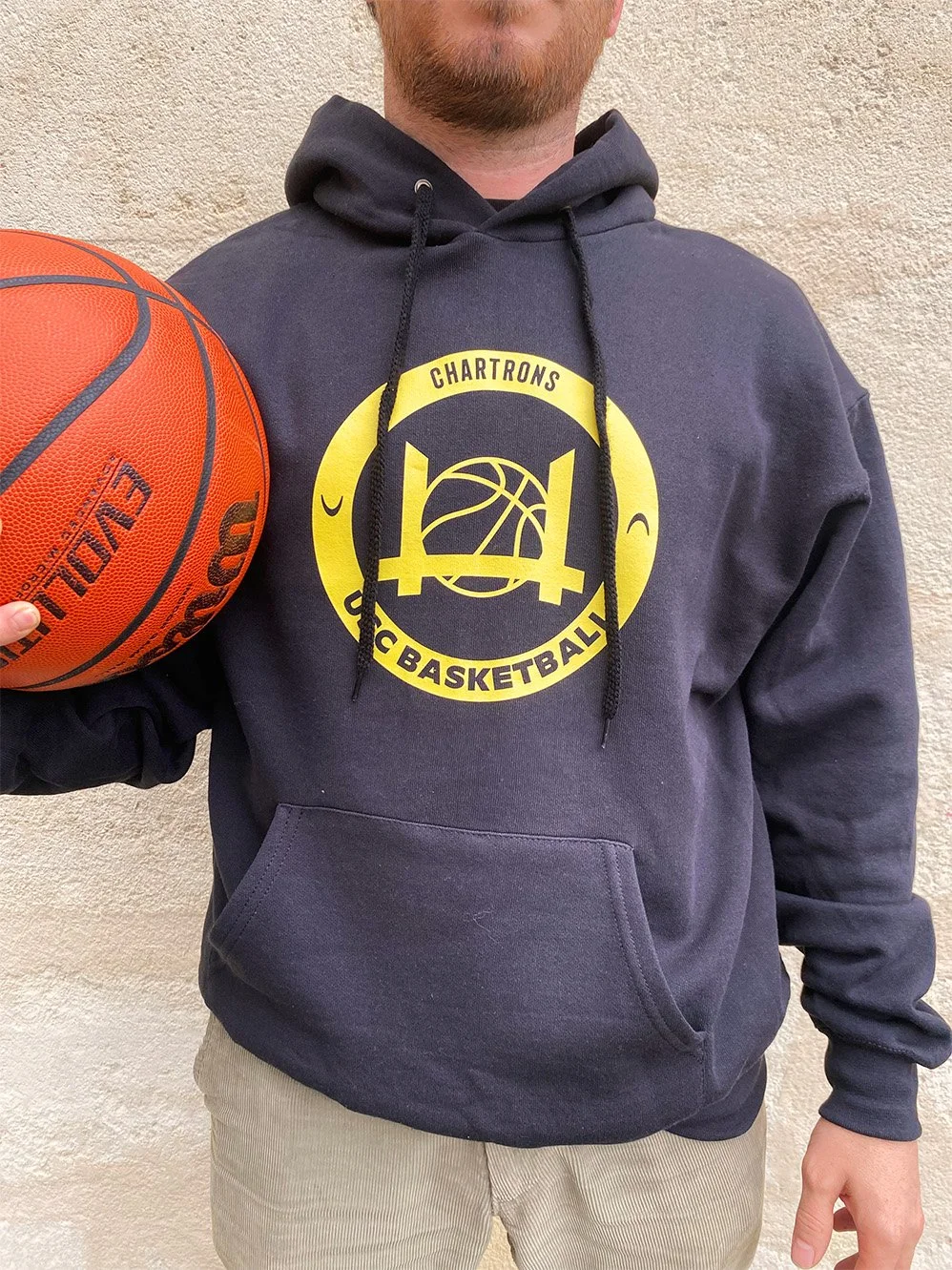 Sweat-shirt noir floqué