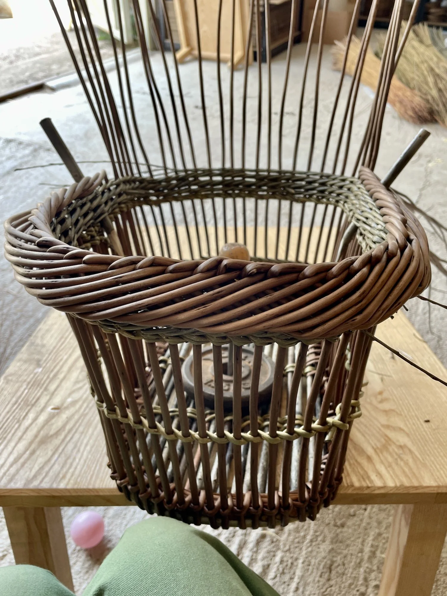 Sarah Le Breton oval openwork basket with Jenny Crisp