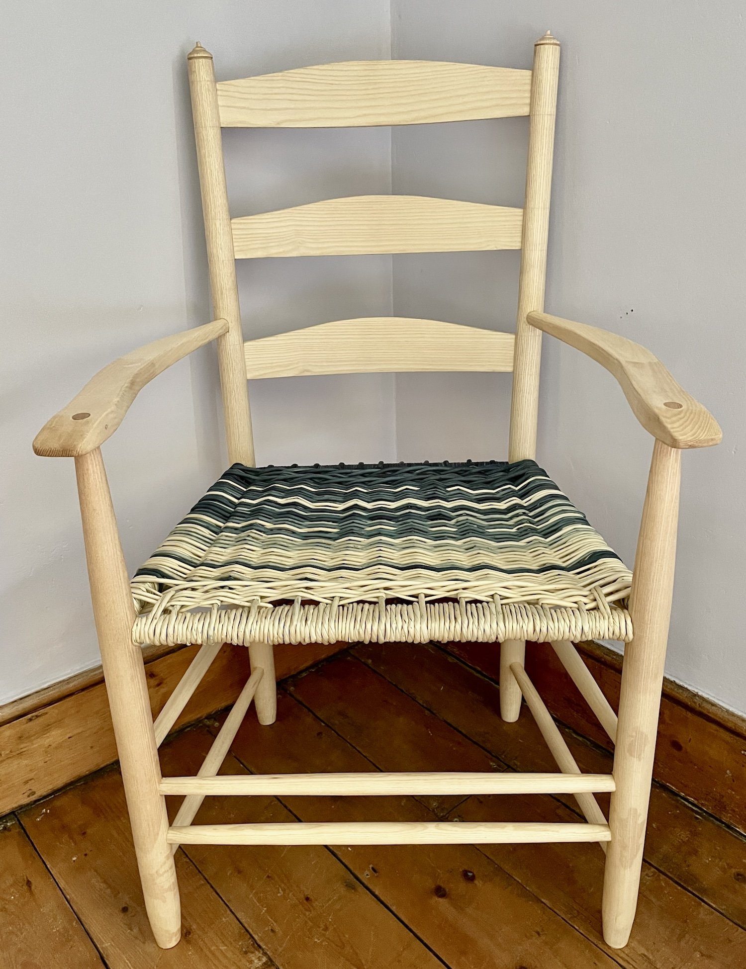 Bedales chair indigo & white corner view.jpeg