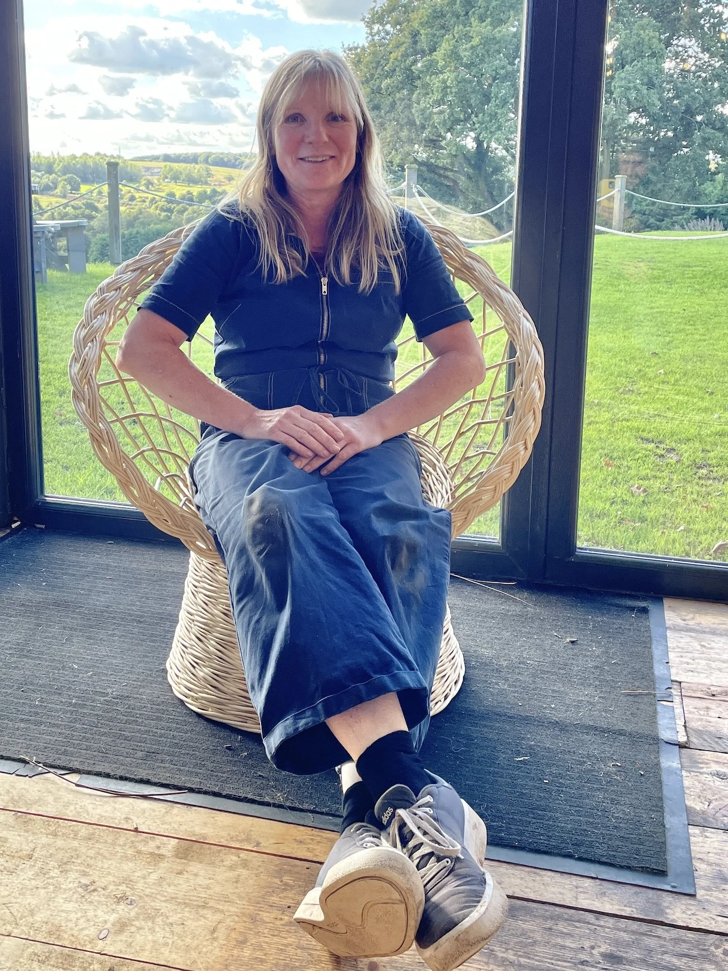 Sarah Le Breton on  own designed whole willow chair.jpeg