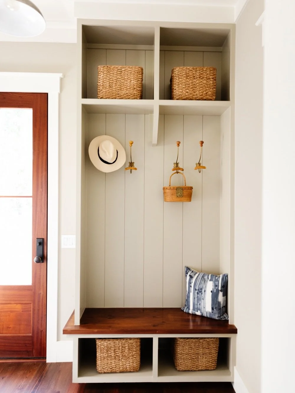 Brrrr. It's turning unseasonably cold again in the Lowcountry. Good thing our clients often choose to have our trim carpenters make custom mudroom cubbies for jackets, winter coats, and baskets filled with hats, gloves, scarves and muddy boots! Come 