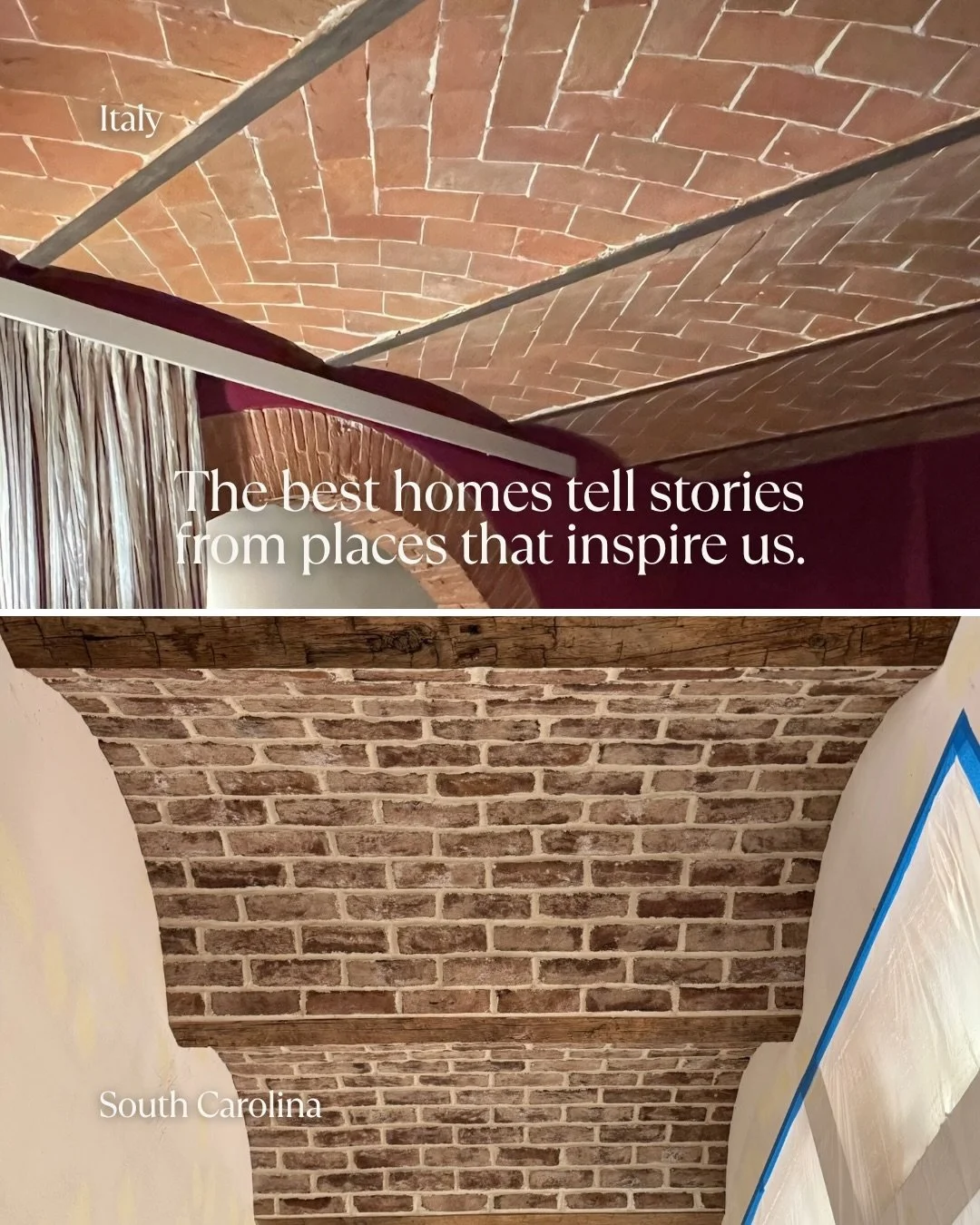 Some of the best design inspiration doesn&rsquo;t come from a showroom &mdash; it comes from experiencing spaces around the world. 🌍 

While traveling through Italy, this brick ceiling left a lasting impression. The texture, warmth, and timeless cha