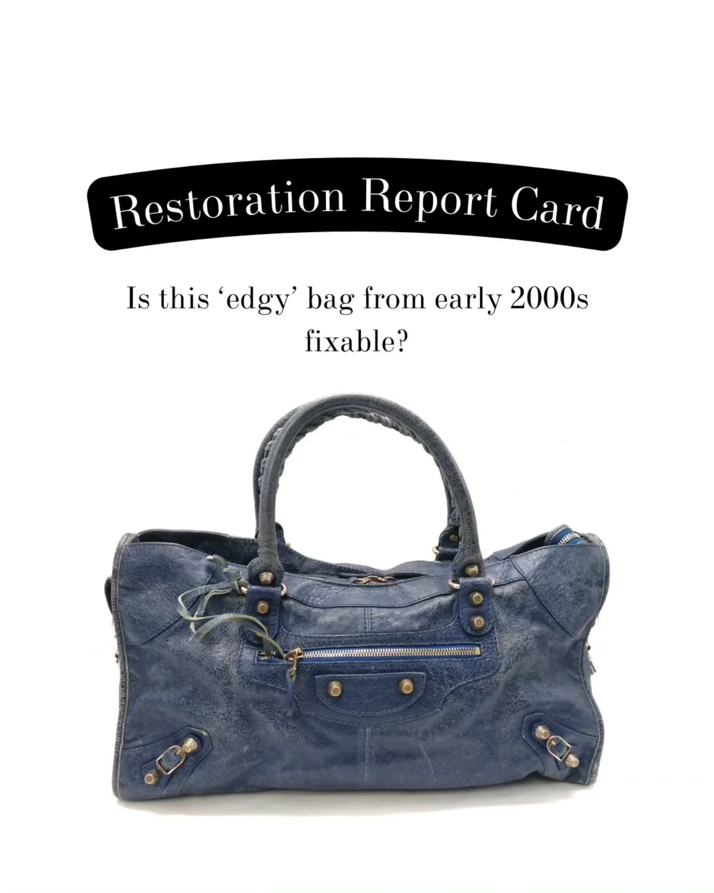 The iconic, edgy bag is back! 

We've been receiving these bags on our studio table for repairs since we started the business! We&rsquo;ve seen how that signature distressed leather ages. It&rsquo;s designed to look "rock n&rsquo; roll," bu