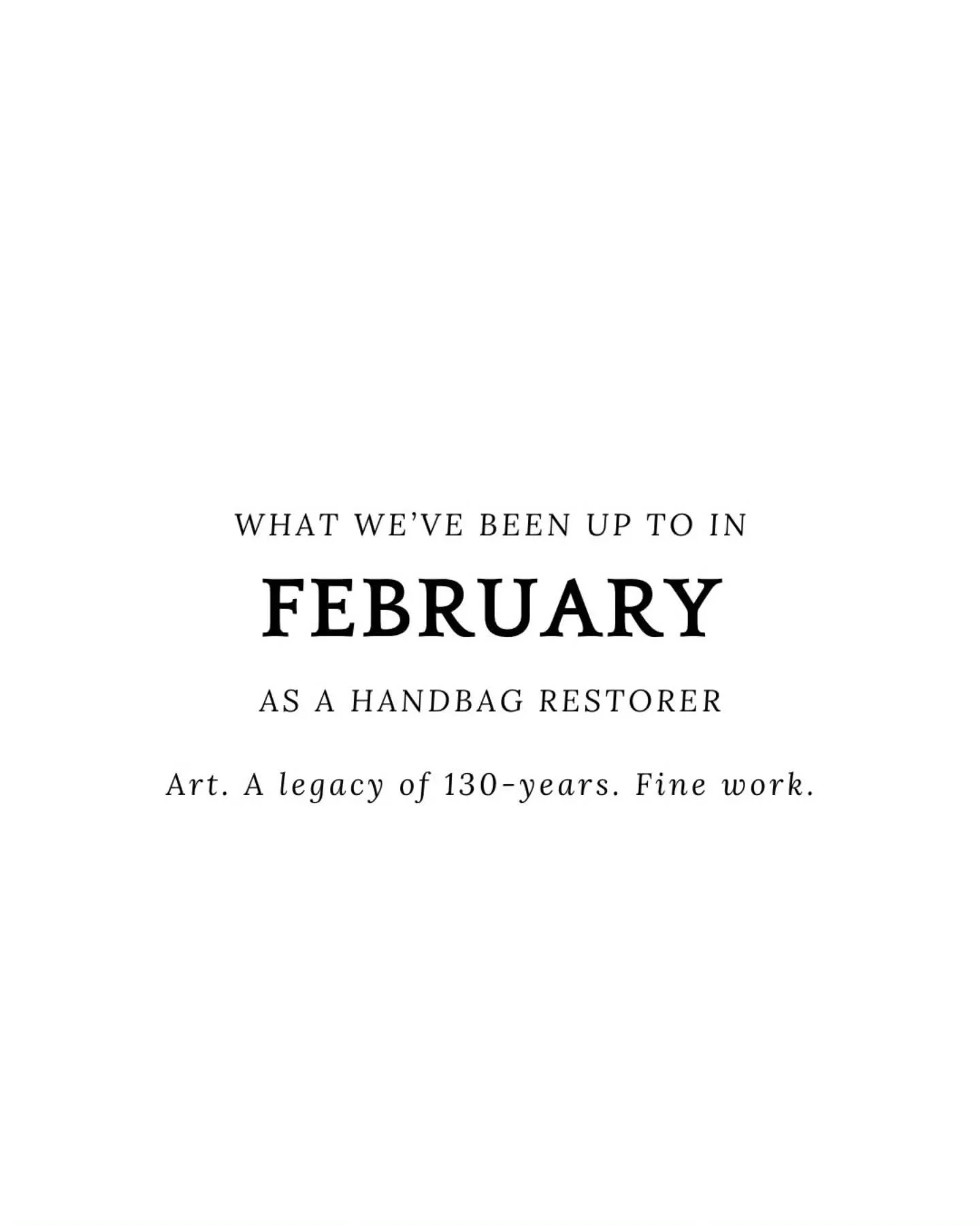 ✨February✨ was less about "fixing" &amp; more about observing. Gathering all that inspiration to keep us going back at the restoration studio. 

Our eyes haven't rested! From the dramatic colors of opera to the small zip pullers. We also sp