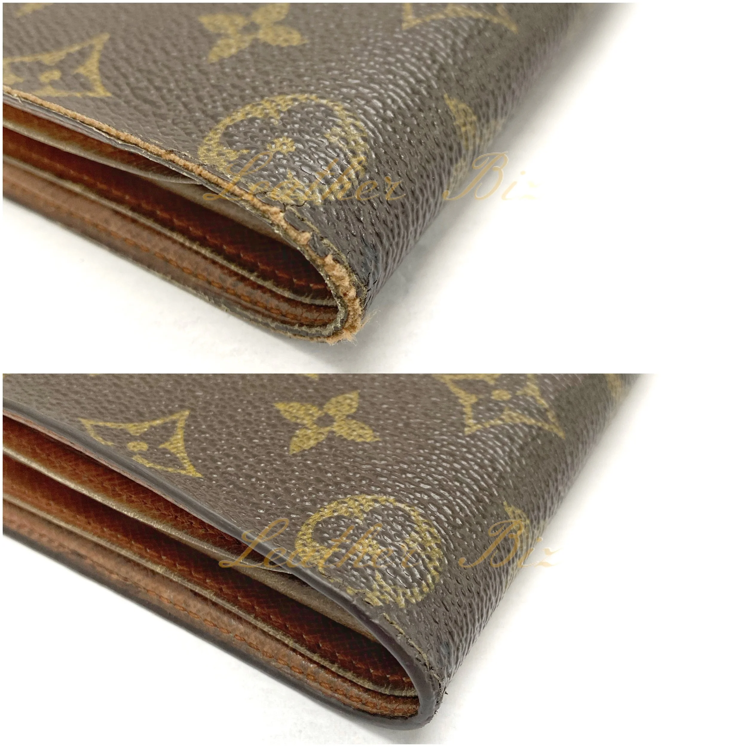 Re-glazing of a LV monogram wallet 