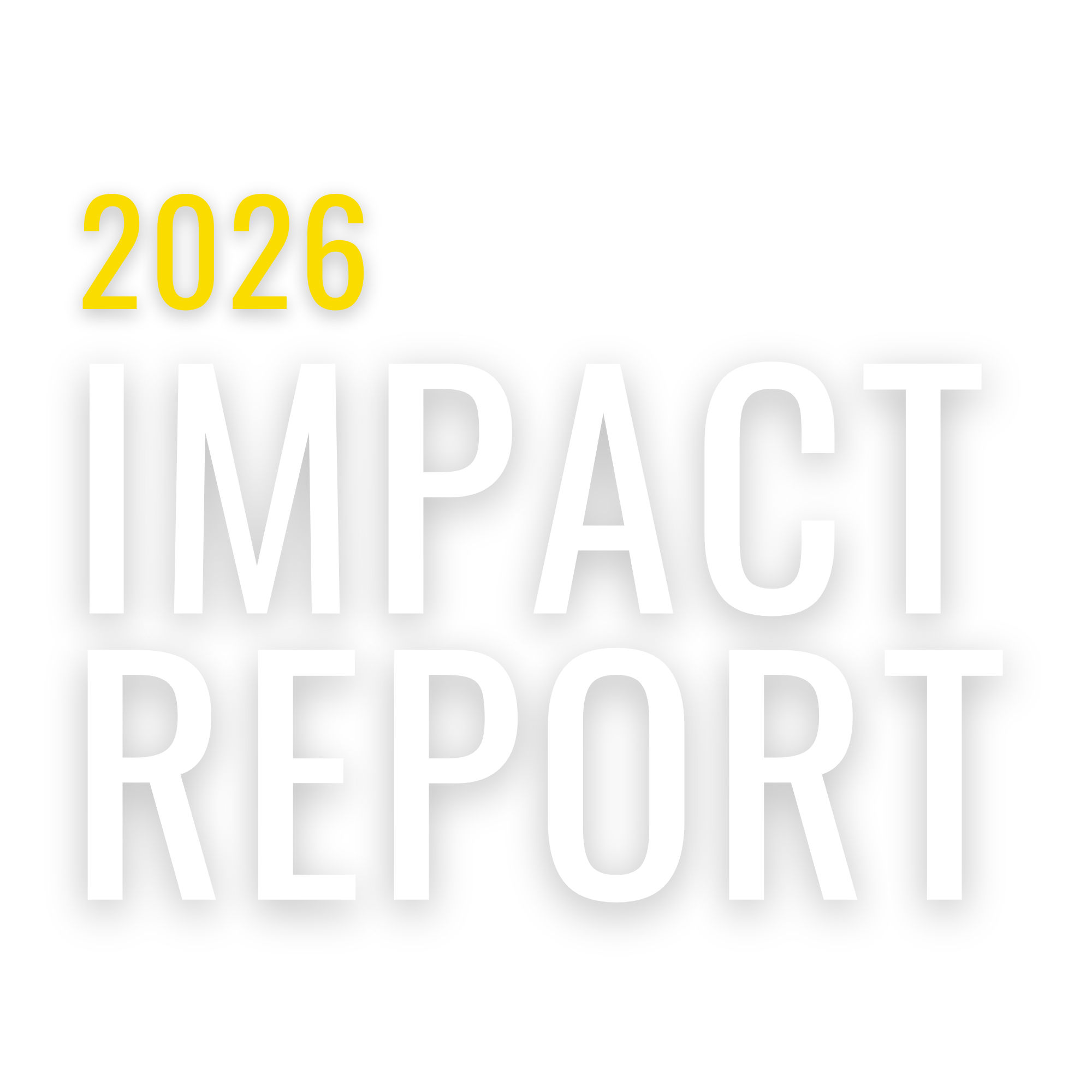 Bold white and yellow text reads 'IMPACT' with smaller white text above it saying '2026' and some white text at the bottom that is partially visible.