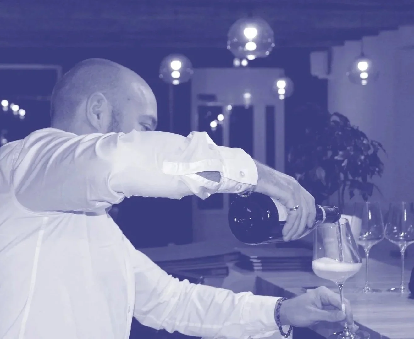 Dégustation à l'Auberge du Croissant.