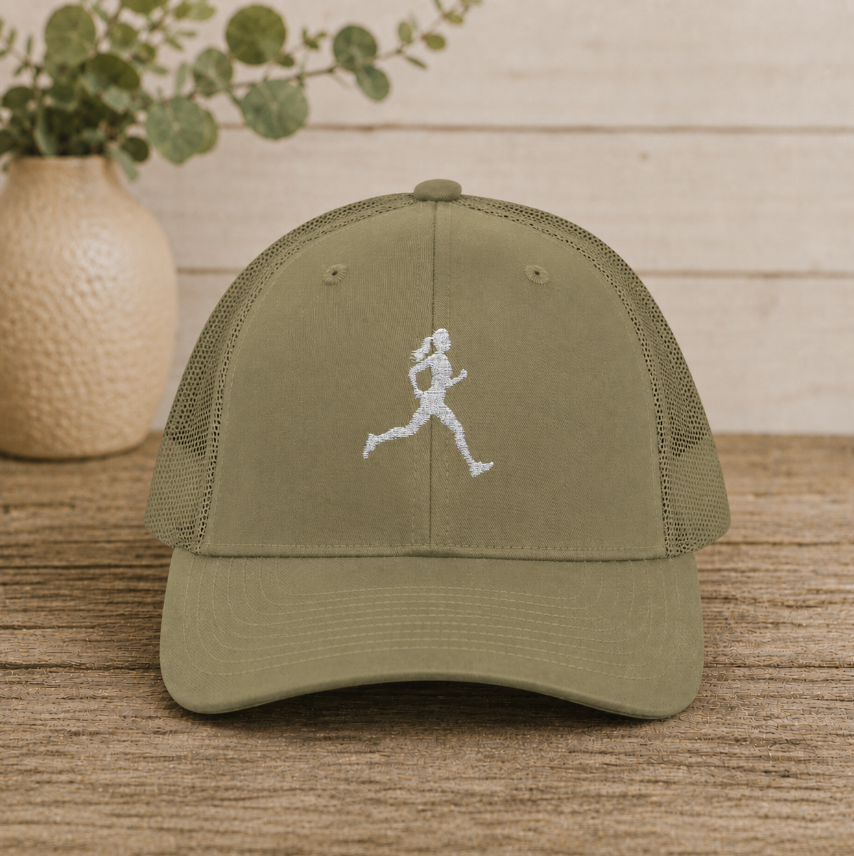 Female Runner. Snapback Trucker Cap - Embroidered