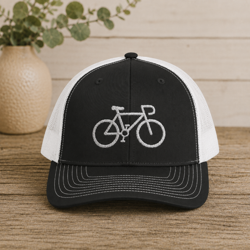 Bicycle Embroidered Snapback Trucker Cap