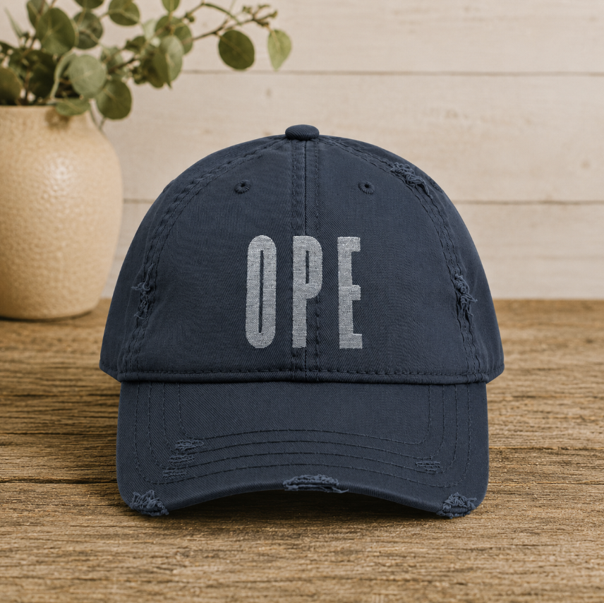 Ope Distressed Hat Embroidery Design