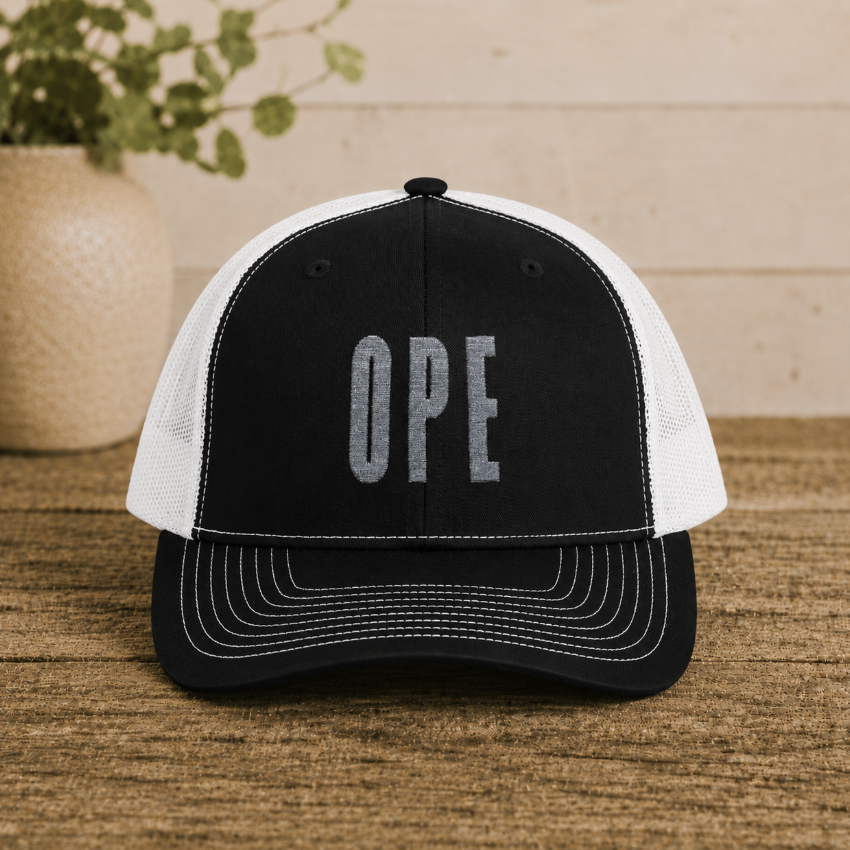 Ope Snapback Trucker Hat Embroidery Design