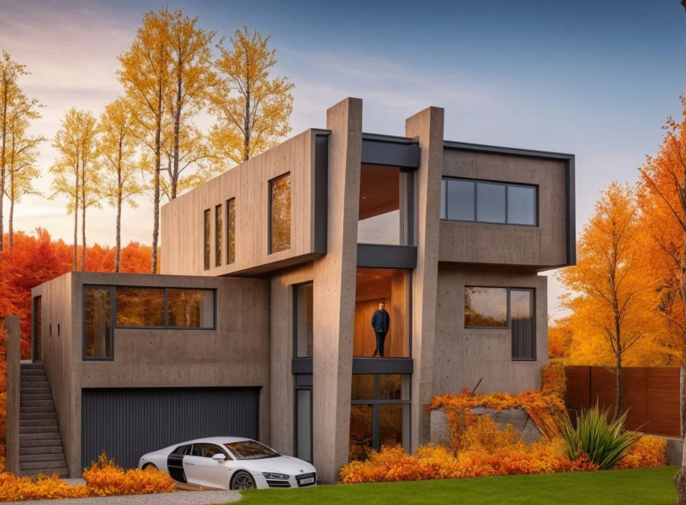 Contemporary Concrete Standing Seam Clad Home - Harrogate