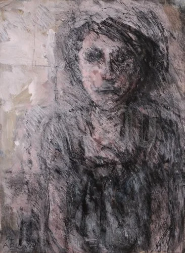 Woman in Window (1994), Mixed Media 17 x 22cm