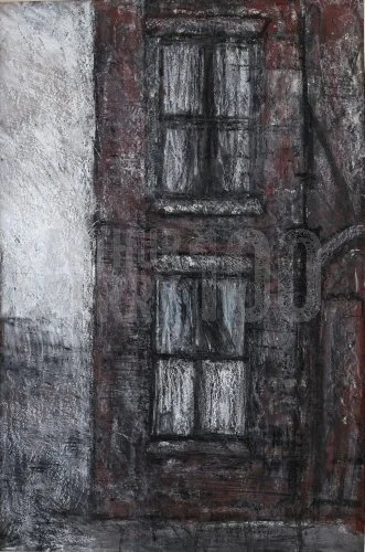 One Up One Down (1990), Mixed Media 28 x 39.5 inch