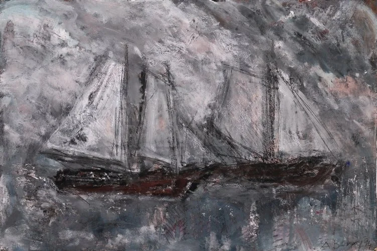 Two Boats (1994), Mixed Media 33 x 22 inch