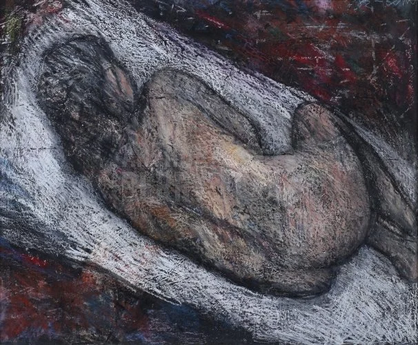Reclining Nude (1982), Mixed Media 47 x 42 inch