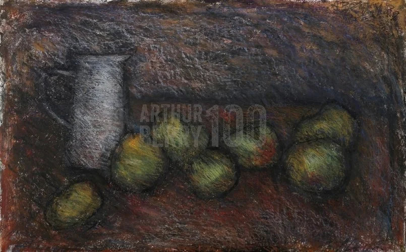 Jug and Apples (1989), Mixed media 30 x 18.5 inch