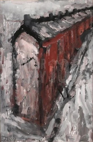 The Chain Row (1984), Mixed Media 44 x33 inch