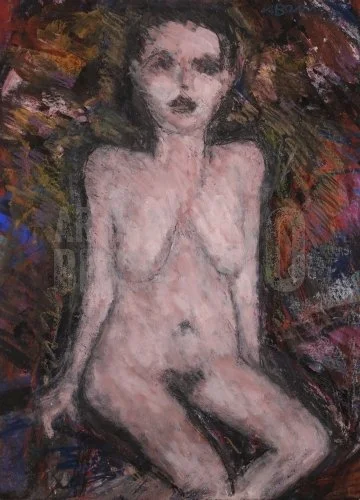 Seated Nude (1980), Mixed Media 21 x 30 inch