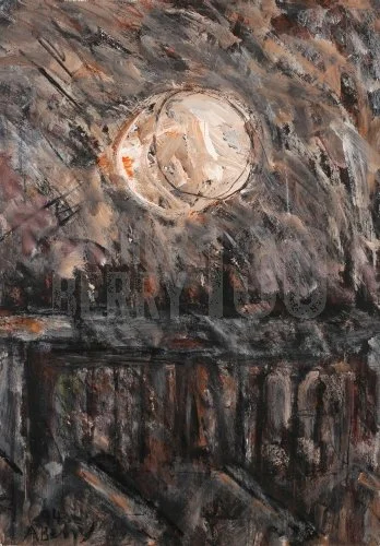Stoke Moon (1994), Mixed Media 23 x 31.5 inch