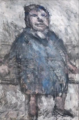 Lady in Green Coat (1994), Mixed Media, 29 x 19cm