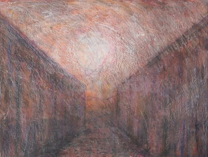 Autumn Sunset (1992), Mixed Media 36 x 30 inch