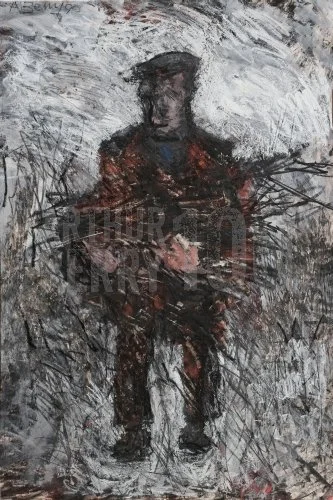 Wood Collector (1990), Mixed Media 20 x 30cm