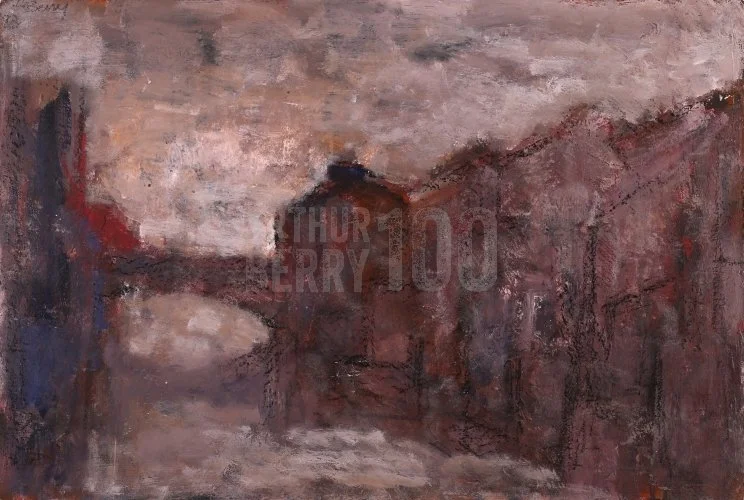Road By Canal (1993), Mixed Media 36 x 24 inch
