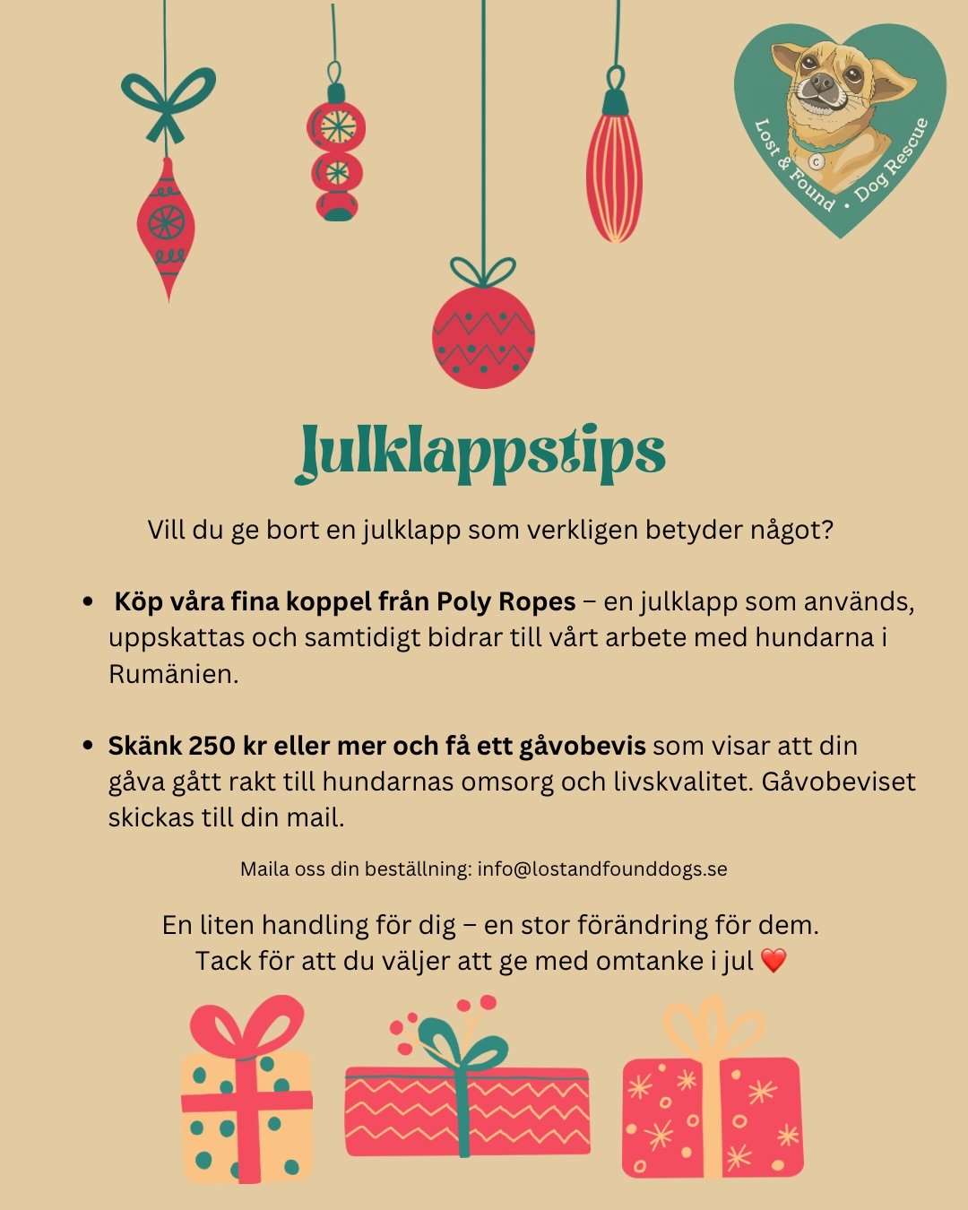 Julklappen som ger till fler &auml;n den som f&aring;r den 🎄🎁

Ni &auml;r m&aring;nga som &auml;lskar v&aring;ra koppel, hur kan man inte? L&aring;nga, h&ouml;g kvalitet och tillverkade i Sverige av @poly.ropes 

Dessutom g&aring;r allt &ouml;versk