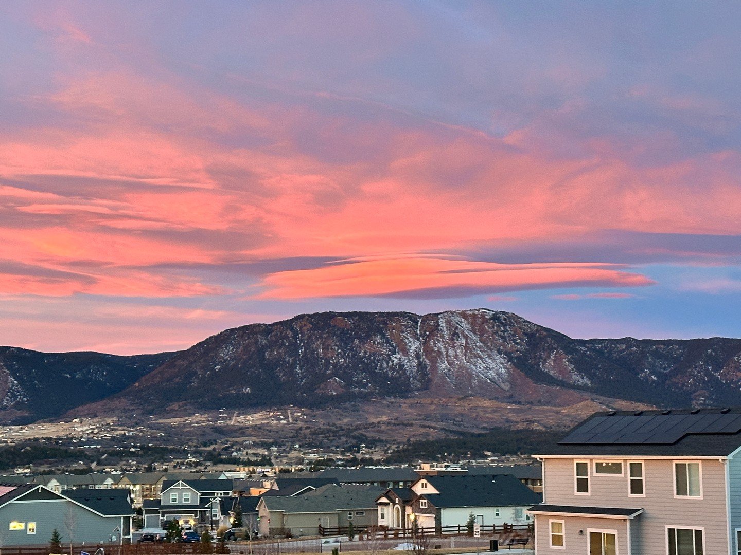We love talking about dents... but wow. Let's talk about these amazing sunrises and sunsets we've been having here. This morning it looked like a bubble gum spaceship was over Mount Herman.