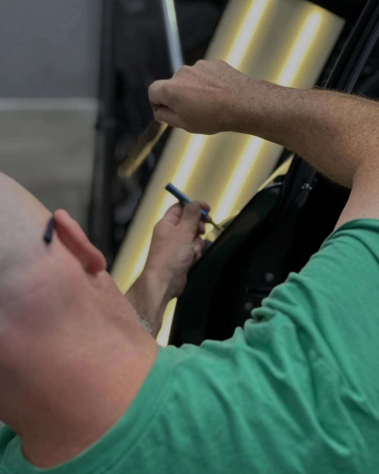 Ryan, completely engaged and in his element. If you have hail damage that you&rsquo;ve been waiting to get fixed. Give us a call for a free quote. Let&rsquo;s DO this!