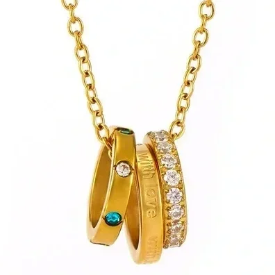 Nevers Necklace in Gold with Crystal