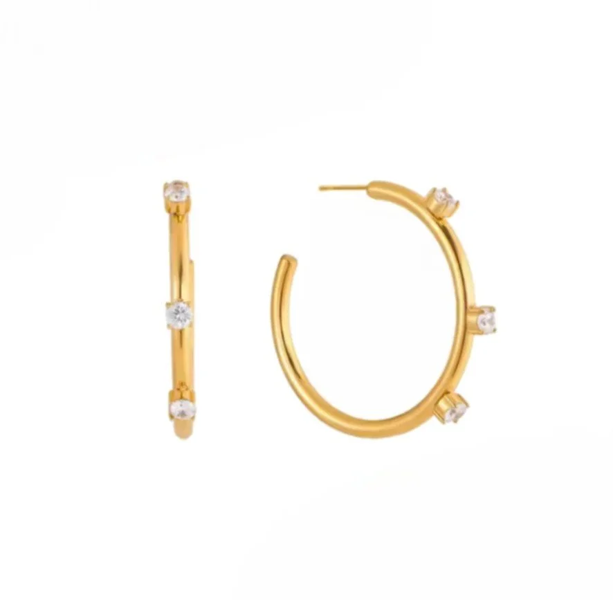 Malani C-Hoop Earrings in Gold