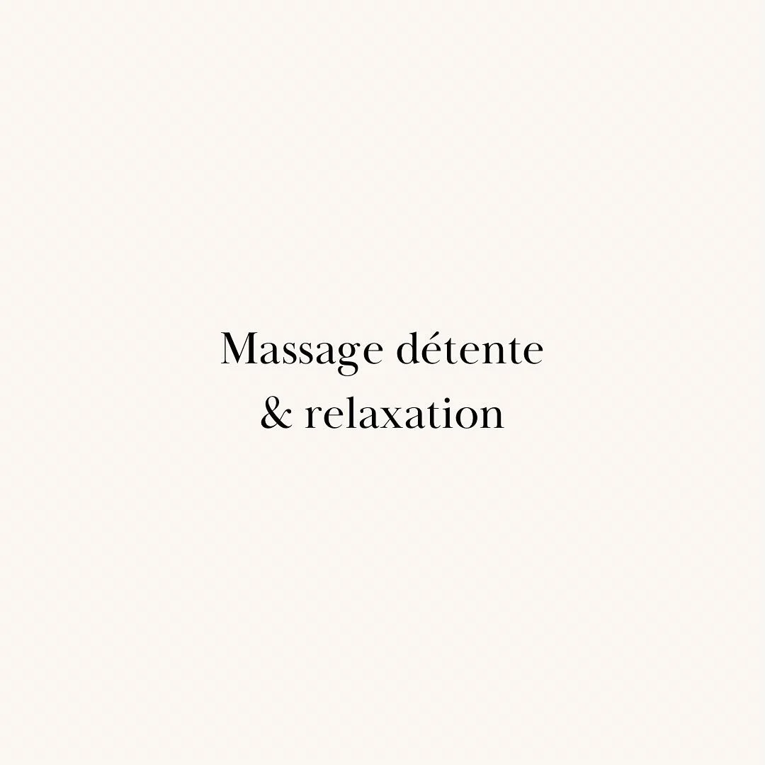 🔎 Massage d&eacute;tente &amp; relaxation 💆🏻&zwj;♀️

Vous ressentez une grande fatigue ces derniers temps et le besoin de vous d&eacute;tendre ? Alors ce massage est fait pour vous 🫶🏼

La combinaison des diff&eacute;rents mouvements destin&eacut