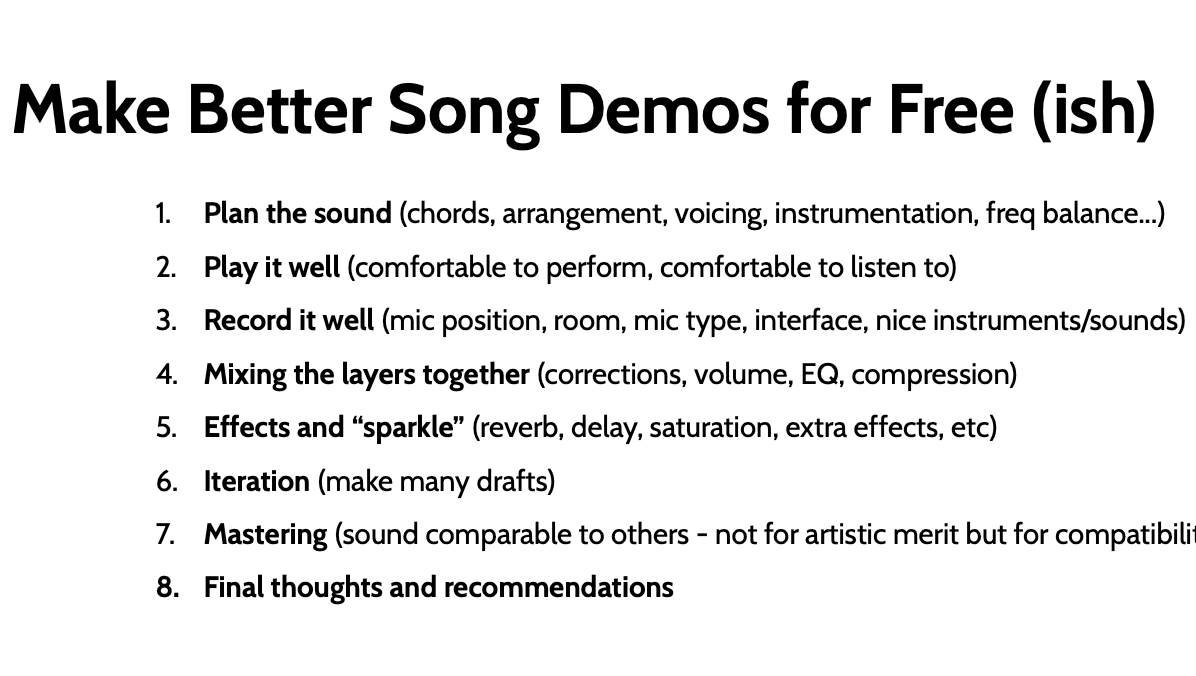 Better Song Demos for Free(ish)