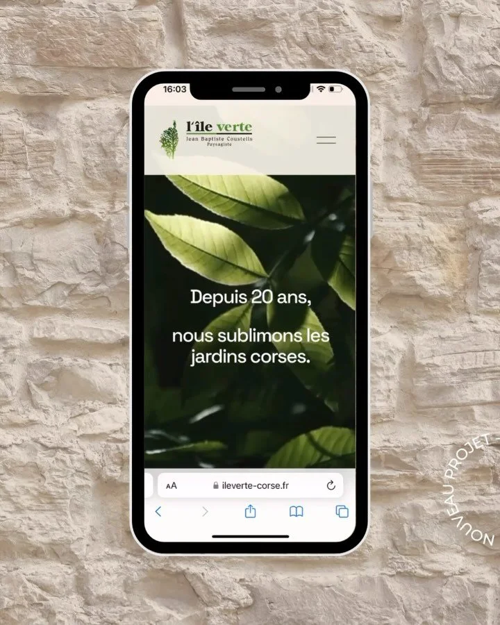 Un peu de nature dans ce feed 🍃

Nouveau site internet r&eacute;alis&eacute; pour l&rsquo;&icirc;le Verte Paysagiste, qui sublime les jardins corses depuis 20 ans ! 

Si vous aussi vous souhaitez mettre &agrave; jour votre vitrine digitale, &eacute;